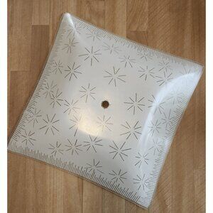Vintage MCM Starburst Pattern Glass Ceiling Light Shade Mid Century 1950's